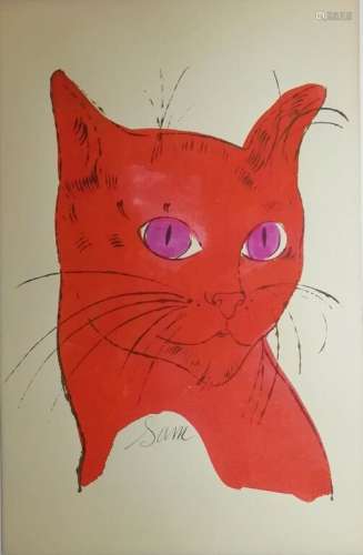 Andy Warhol (1928-1987) d'après. Sam le chat. Estampe en cou...