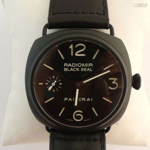 PANERAI. Bracelet montre en céramique noire, modèle « Radiom...