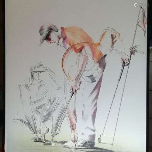 Hans Borchert (1951) d'après. Golf. Photolithographie en cou...