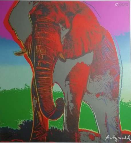 Andy Warhol (1928 - 1987) d'après. African Elephant. Estampe...