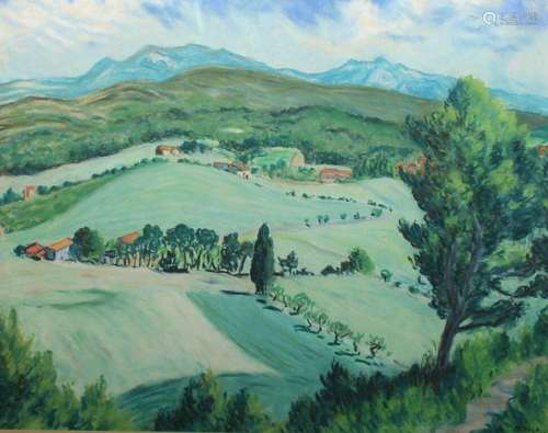 M. Rola. Paysage. Pastel. Signé. 39 x 50 cm.