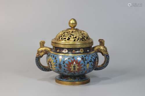 CLOISONNE ENAMEL BOXIANGHUA INCENSE BURNER