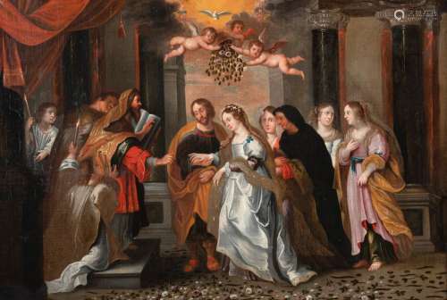 Anonyme (17ième siècle): peinture (h/t) 'fête de marriage' (...
