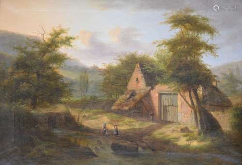 Petrus Johannes Van Regemoorter: tableau (h/t) 'paysage avec...
