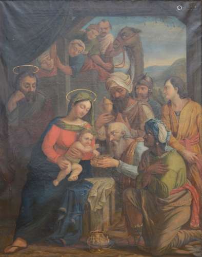 Noterman Emmanuel 1829: grande peinture (h/t) 'adoration' (1...