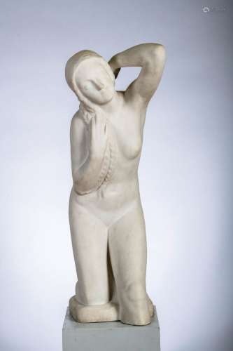 Leon Sarteel: statue en marbre 'nue feminin' (h86cm)