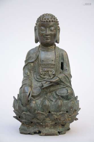 Sculpture chinoise en bronze 'Bouddha', époque Ming (h20cm) ...