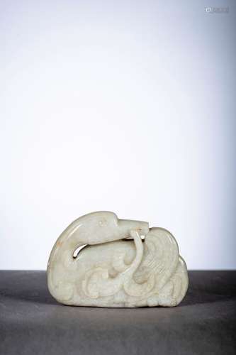 Statue chinoise en jade 'canard' (5x7cm)