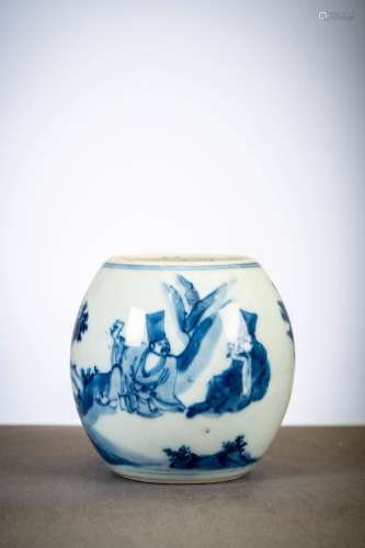 Rince-pinceaux en porcelaine de Chine blancbleu 'hommes buva...