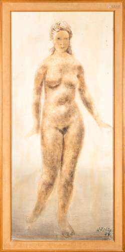 Floris Jespers: dessin sur papier 'nu féminin' (182x82cm) (*...