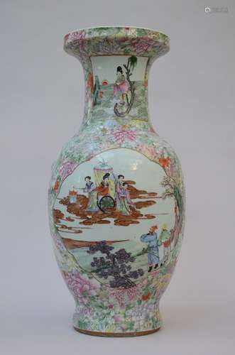 Grand vase en porcelaine de Chine avec décor millefleurs 'da...