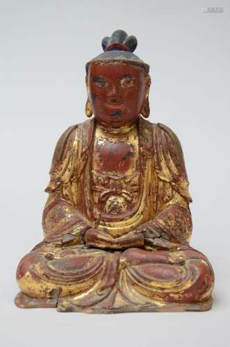 Bodhisattva en bois laqué, Chine 18ième siècle (h22cm) (*)