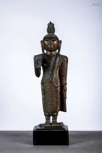 Statue en bronze 'Bouddha debout', Sri Lanka 18ième siècle (...