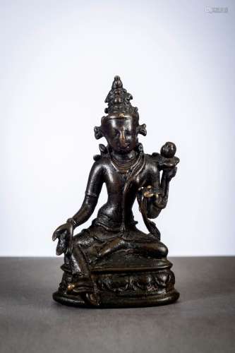 Statue indienne en bronze 'Syamatara' dynastie Pala, inscrip...