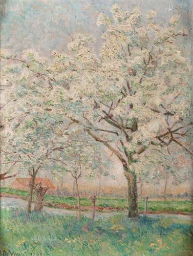 Anna De Weert: tableau (h/t) 'Afsnee avril 1904' (47x35cm)