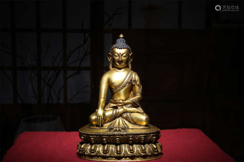 明 銅鎏金佛祖像