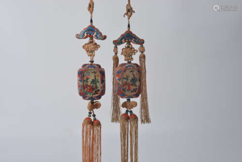 A pair of incense pouches