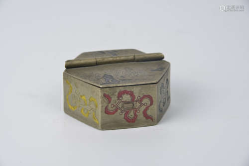 A white bronze tobacco paste box