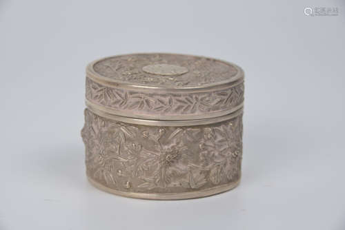 A silver covered box