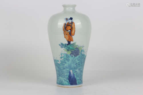 A famille rose lacquer 'figure' vase, Qing dynasty