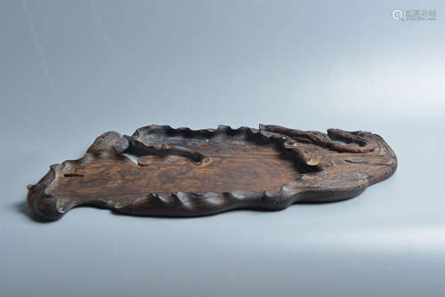 A rosewood incense dish