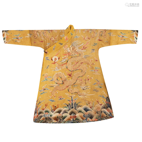 QING FOUR DRAGONS IMPERIAL SILK ROBE