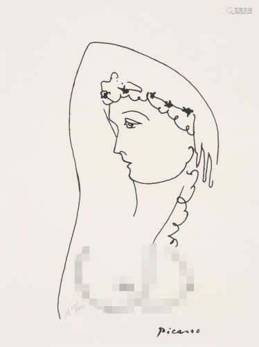 畢加索  女肖像 版畫