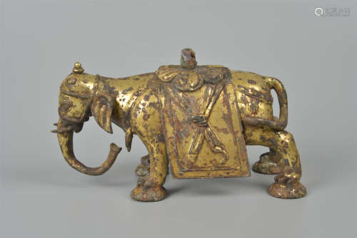 13th century Gilt-bronze elephant