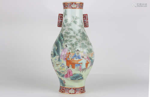 A Qing Yongzheng famille-rose famille-rose figure amphora