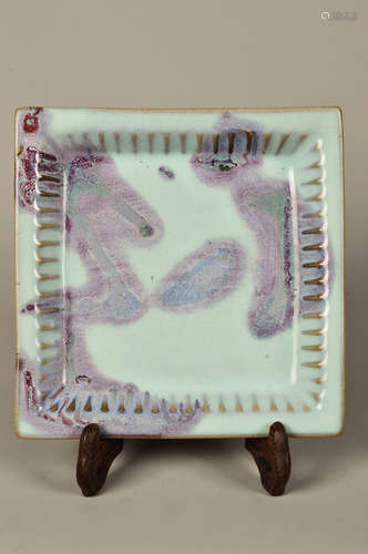 An early Jun porcelain red-spotted dish