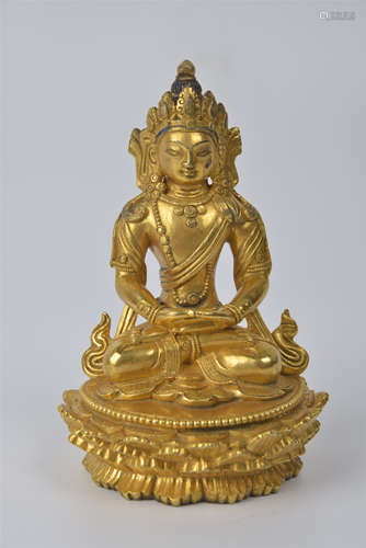 Bronze and gilt Buddha statue