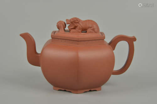 17th Century Beast Tea Purple Clay Teapot