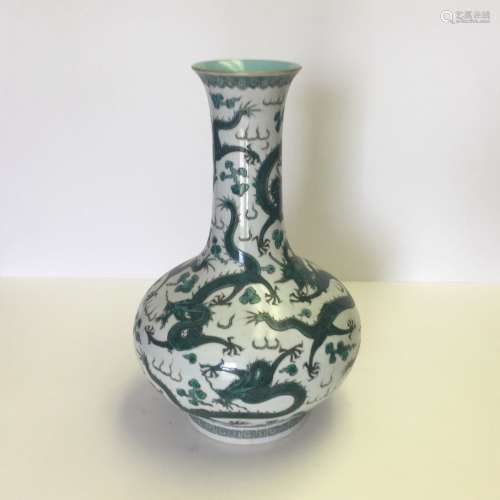 Chinese Green and White Porcelain Vase