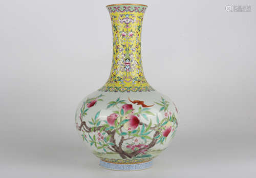 A Qing Daoguang famille-rose famille-rose vase with a longev...