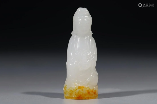 White Jade with Russet Skin Avalokitesvara