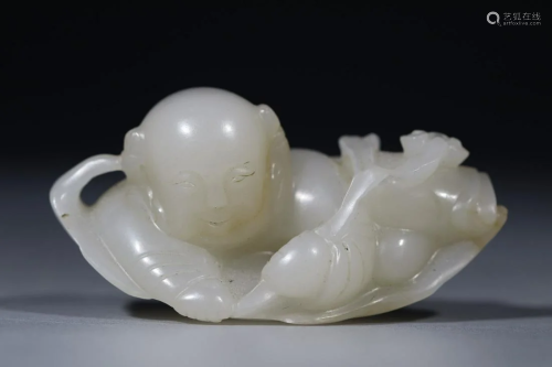 Qing Dynasty - White Jade 'Child' Hand Pieces