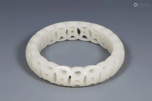 White Jade Reticulated Bangle