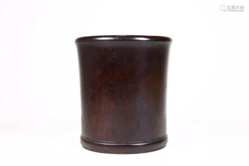 Qing Dynasty - Zitan Wood Brush Pot