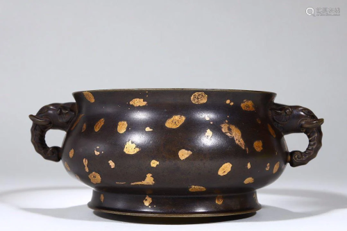 Ming Dynasty Xuande Period - Copper Gold Decorated