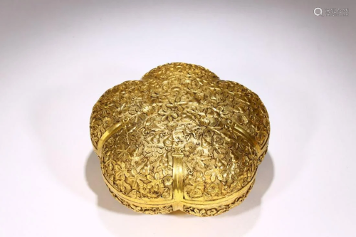 Qing Dynasty Qianlong Period - Gilt Bronze 'Floral'