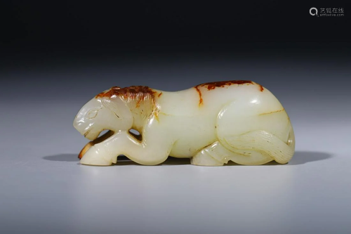 White Jade with Russet Skin Horse Hand Pieces