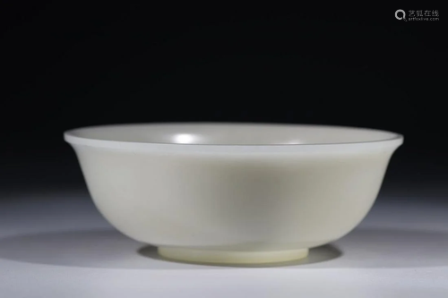 Qing Dynasty Qianlong Period - White Jade Bowl