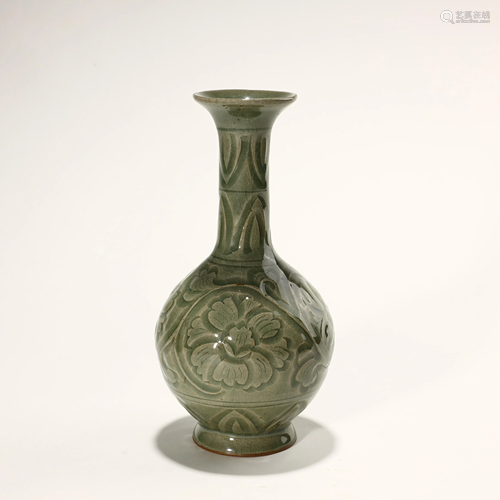 Ancient Yaozhou kiln carved flask