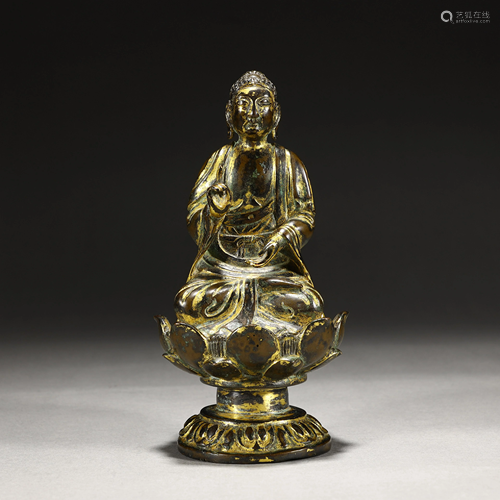 Ancient Gilt Bronze Buddha Statue(without gold)