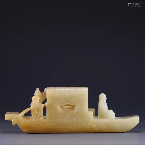 Hetian jade sailing ornaments