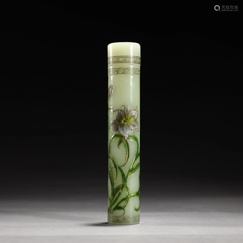 Qing Dynasty, Hetian jade carved flower incense