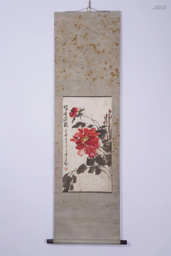 A CHINESE PAINTING OF PEONY