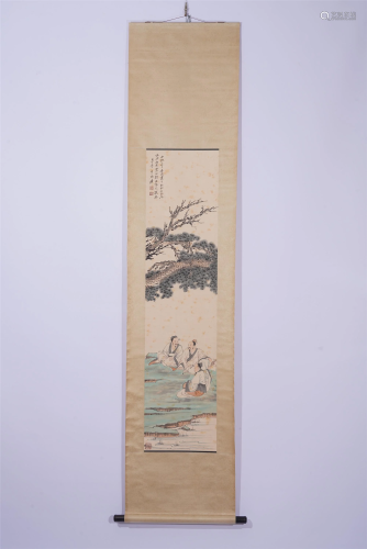 A CHINESE PAINTING OF SCHOLARS GATHERING
