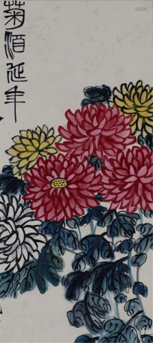 A CHINESE PAINTING OF CHRYSANTHEMUMS