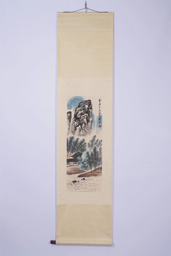 A CHINESE LANDSCAPE PAINTING HANGING SCROLL